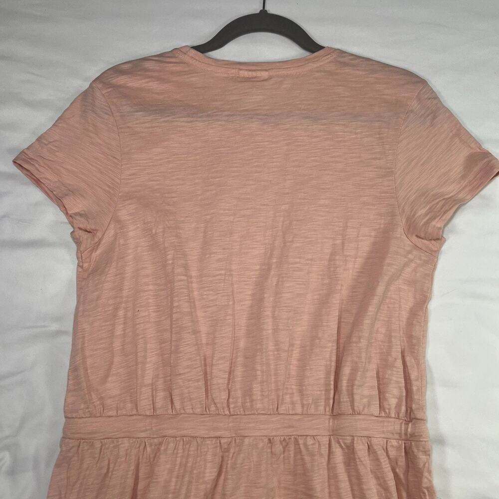 Pact Relaxed Slub Weekend Dress Size M Peach Tie Waist Organic Cotton Minimalist - Picture 7 of 10
